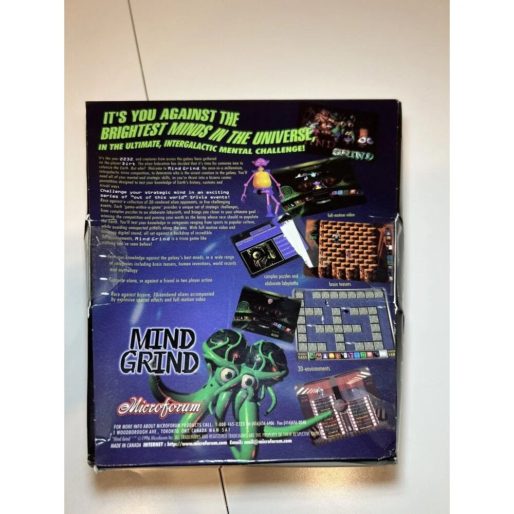 Mind Grind Microforum PC Game Brand New Sealed in Box, Manual included 1996
